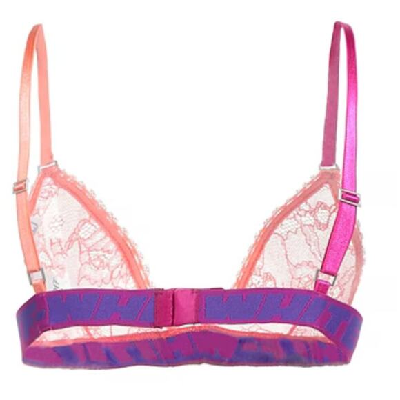 Off White Lace bra Salmon pink M - Picture 2 of 12